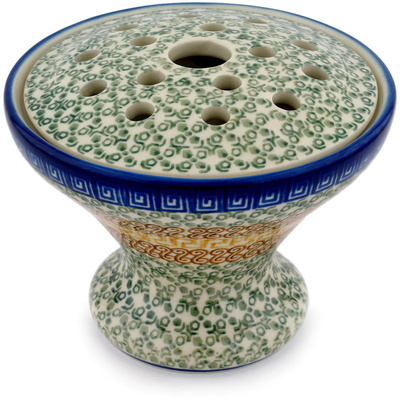 Polish Pottery Ikebana Vase 6&quot; Grecian Sea