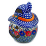 Polish Pottery Jack O Lantern Candle Holder 14&quot; Polish Garden UNIKAT
