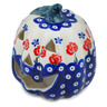 Polish Pottery Jack O Lantern Candle Holder 6&quot; Blue Eye Spring