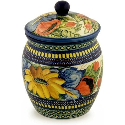 Polish Pottery Jar with Lid 12&quot;