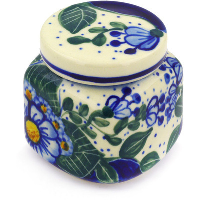 Polish Pottery Jar with Lid 3&quot; Daisy Spectacle