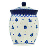 Polish Pottery Jar with Lid 5&quot; Blueberry Stars