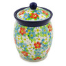 Polish Pottery Jar with Lid 5&quot; Colorful Dizziness UNIKAT