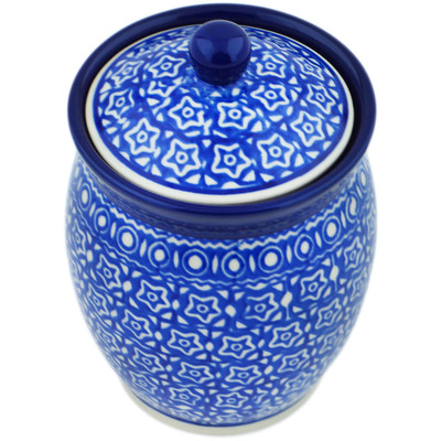 Polish Pottery Jar with Lid 5&quot; Night Sky