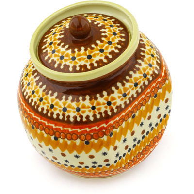 Polish Pottery Jar with Lid 6&quot;