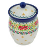 Polish Pottery Jar with Lid 6&quot; Summer Blossoms