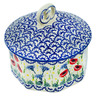 Polish Pottery Jar with Lid 7&quot; Poppies And Cornflowers UNIKAT