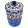 Polish Pottery Jar with Lid 7&quot; Red Pansy
