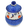 Polish Pottery Jar with Lid 8&quot; Spooky Town