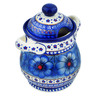 Polish Pottery Jar with Lid and Handles 8&quot; Blue Heaven UNIKAT