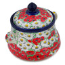 Polish Pottery Jar with Lid and Handles 9&quot; Spring Blossom Harmony UNIKAT