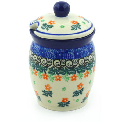 Polish Pottery Jar with Lid with Opening 4&quot;