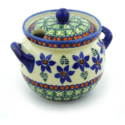 Polish Pottery Jar with Lid with Opening 5&quot;