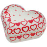 Polish Pottery Jewelry Box 5&quot; Heart Is Full Of Love UNIKAT