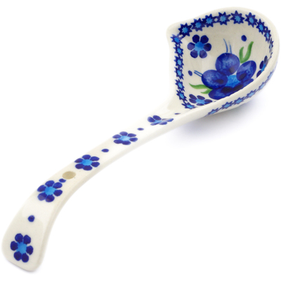Polish Pottery Ladle 7&quot; Bleu-belle Fleur