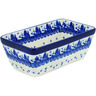 Polish Pottery Loaf Pan 8&quot; Blue Winter
