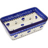 Polish Pottery Loaf Pan 8&quot; Poppies In The Snow