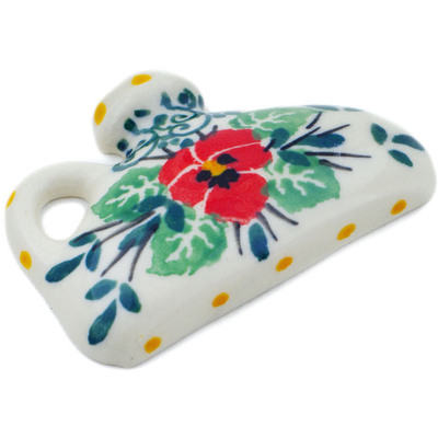 Polish Pottery Magnet 2&quot; Red Pansy