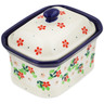 Polish Pottery Mini Cake Box 4&quot;, Salt Box, Rosy Cheeks