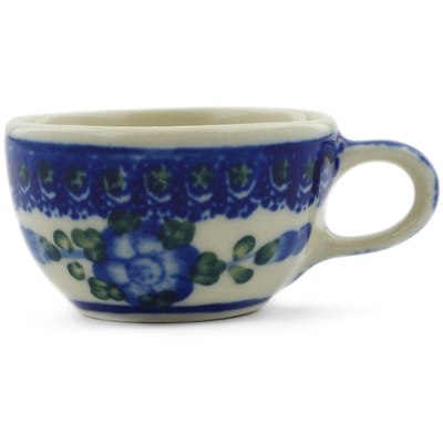 Polish Pottery Mini Cup 2&quot; Blue Poppies