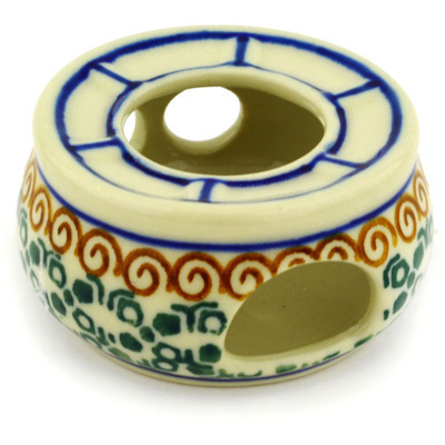 Polish Pottery Mini Heater 2&quot; Grecian Sea