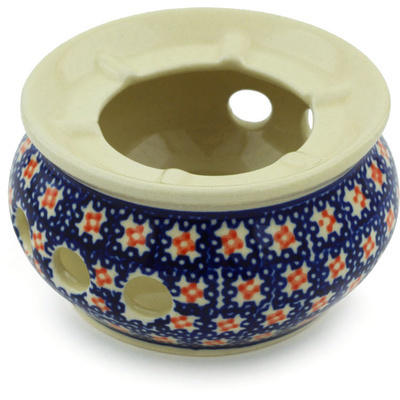 Polish Pottery Mini Heater 3&quot; Spinning Daisies