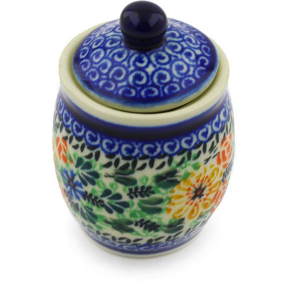 Polish Pottery Mini Jar 2&quot; Marigold Spring UNIKAT