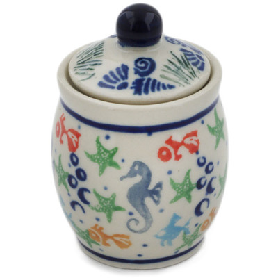 Polish Pottery Mini Jar 2&quot; Seaside Splendor