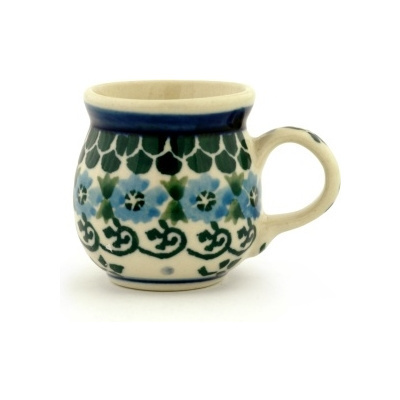 Polish Pottery Mini Mug 2&quot; Hidden Flowers