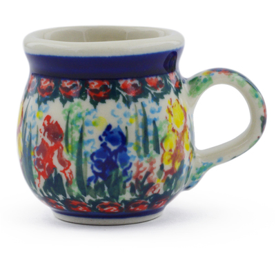 Polish Pottery Mini Mug 2&quot; Spring Iris UNIKAT