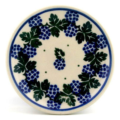 Polish Pottery Mini Plate, Coaster plate Blackberry Delight