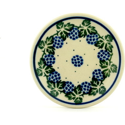 Polish Pottery Mini Plate, Coaster plate Blackberry Vines