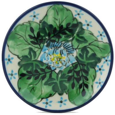 Polish Pottery Mini Plate, Coaster plate Blue Rose Medley UNIKAT