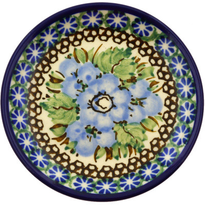 Polish Pottery Mini Plate, Coaster plate Blueberry Garden UNIKAT