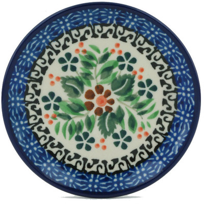 Polish Pottery Mini Plate, Coaster plate Comfort And Joy UNIKAT