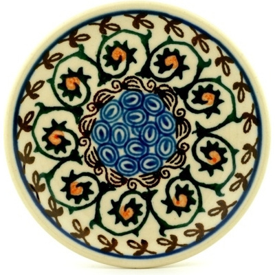 Polish Pottery Mini Plate, Coaster plate Fiddle Faddle