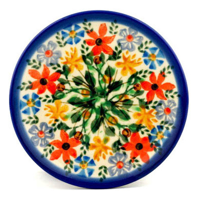 Polish Pottery Mini Plate, Coaster plate Floral Delight UNIKAT