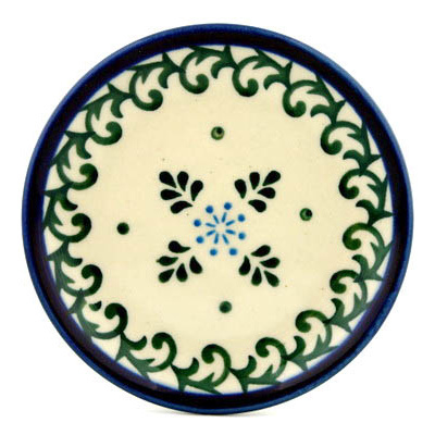 Polish Pottery Mini Plate, Coaster plate Floral Snowflake