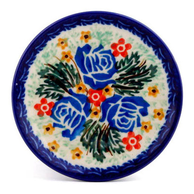 Polish Pottery Mini Plate, Coaster plate Garden Divinity UNIKAT