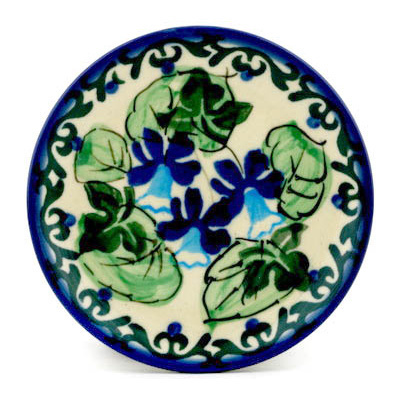 Polish Pottery Mini Plate, Coaster plate Indigo Violet UNIKAT