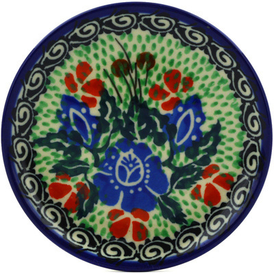 Polish Pottery Mini Plate, Coaster plate Lakeside Irises UNIKAT