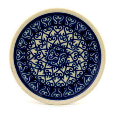 Polish Pottery Mini Plate, Coaster plate Lovely Heart
