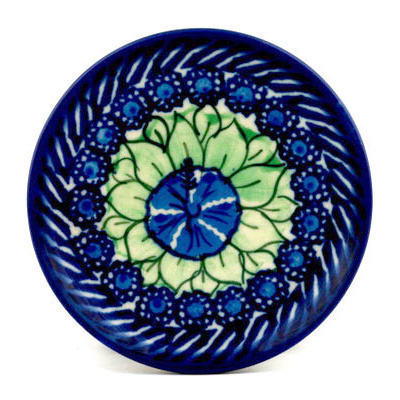 Polish Pottery Mini Plate, Coaster plate Morning Glories UNIKAT