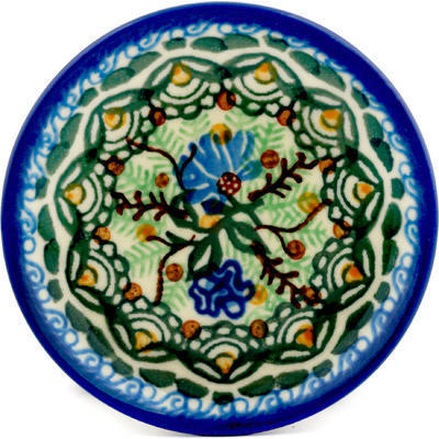 Polish Pottery Mini Plate, Coaster plate October Flowers UNIKAT