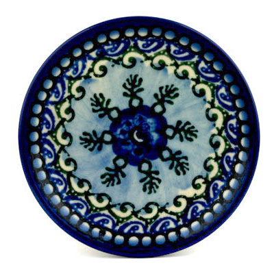 Polish Pottery Mini Plate, Coaster plate Poppy Bunting UNIKAT