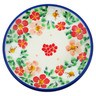 Polish Pottery Mini Plate, Coaster plate Rosey Starburst Poppy UNIKAT