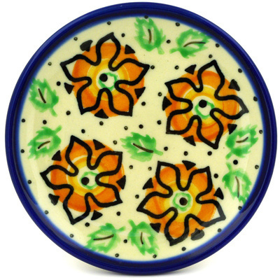 Polish Pottery Mini Plate, Coaster plate Starflower Wreath