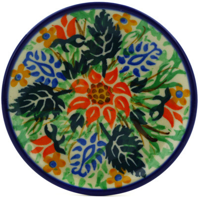 Polish Pottery Mini Plate, Coaster plate Starflowers And Ivy UNIKAT