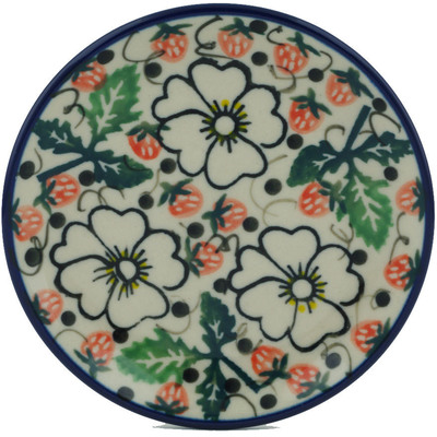 Polish Pottery Mini Plate, Coaster plate Strawberry Fields Forever UNIKAT