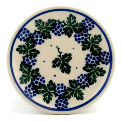Polish Pottery Mini Plate, Coaster plate Summer Blackberries